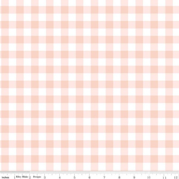 It's a Girl PRINTED Gingham C13323 Blush - Riley Blake Designs - 1/2" Check Checks Checkered with White - Quilting Cotton Fabric