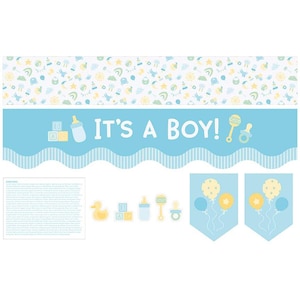 SALE Mantel Runner of the Month & More Home Decor LARGE Panel HD15525 It&#39;s a Boy - Riley Blake Designs - Baby Shower -Quilting Cotton Fabric