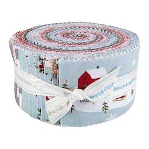 SALE Warm Wishes 2.5 Inch Rolie Polie Jelly Roll 40 pieces - Riley Blake - Christmas - Precut Pre cut Bundle - Quilting Cotton Fabric
