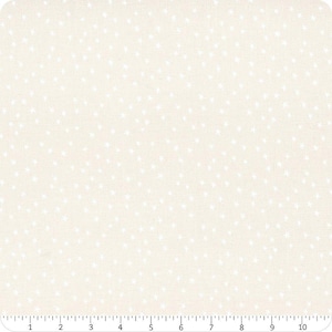 Mini Starry New Blender Stars RS4110 White On Natural - Moda Fabrics - Small Scattered Novelty Stars - Ru- Star - Quilting Cotton Fabric
