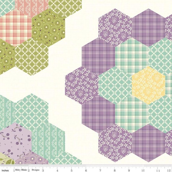 Quilted Cotton Fabric BH Hexagon By The Yard 44 laceking2013