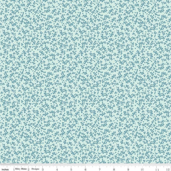 SALE Spring Gardens Ditsy Floral C14115 Sky by Riley Blake Designs - Flower Flowers - Quilting Cotton Fabric