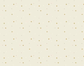 SALE Sparkler SC650 Pina Colada SPARKLE - Riley Blake Designs - Plus Signs Gold SPARKLE Metallic - Quilting Cotton Fabric