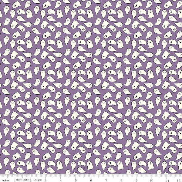 Spooky Schoolhouse Ghosts C13205 Lilac - Riley Blake Designs - Halloween - Quilting Cotton Fabric