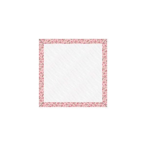 May include: A white square frame with a pink floral border. The frame is empty.