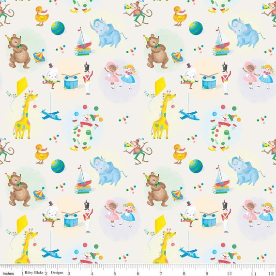 The Little Engine That Could Words in Cream by Riley Blake Designs your choice of cut Licensed