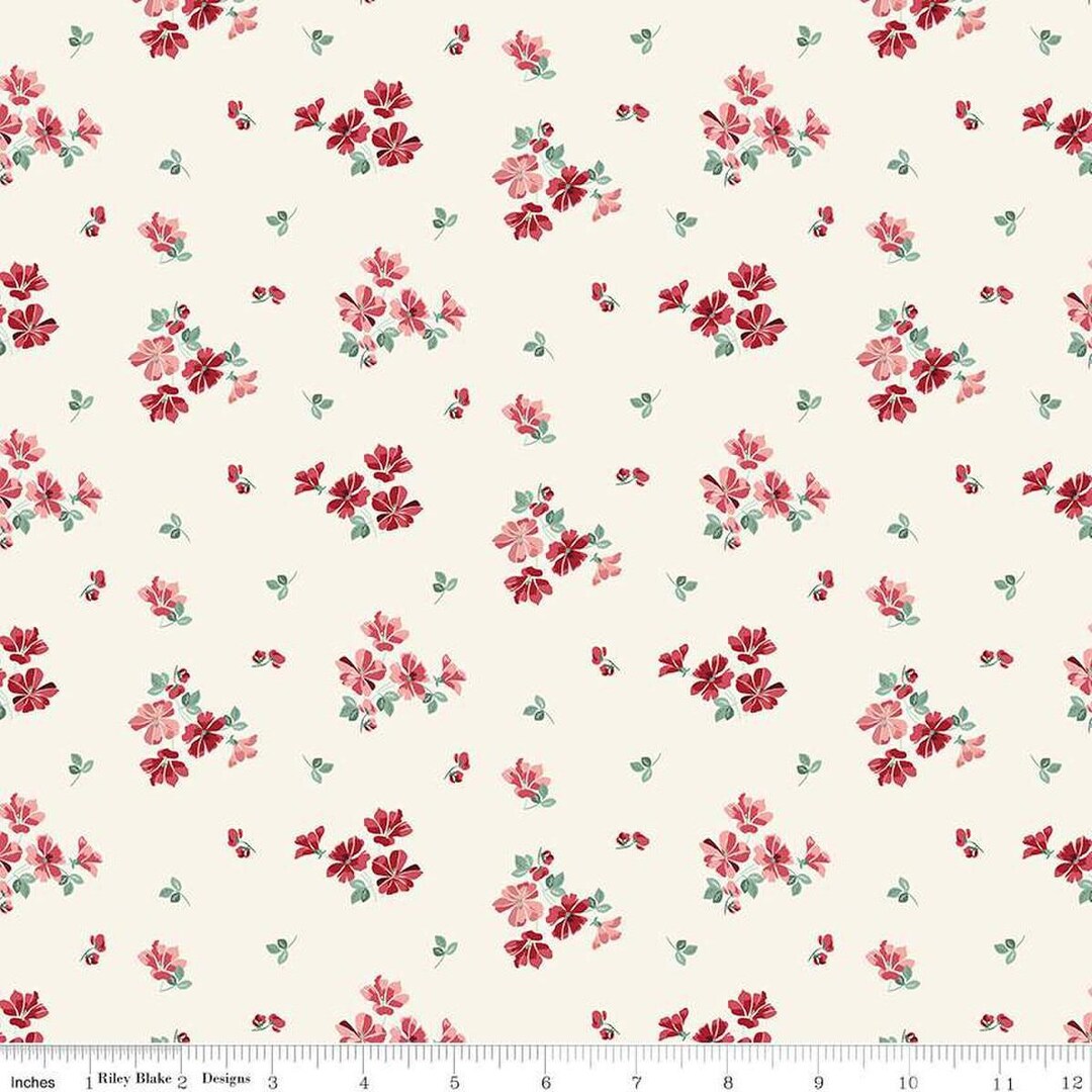 Love You Always Flower Toss C16871 Cream - Riley Blake Designs - Floral ...