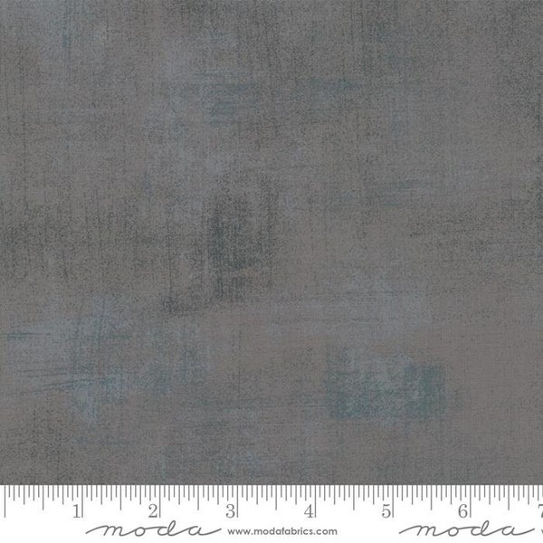 SALE Grunge Basics 30150 Medium Grey - Moda Fabrics - Shaded Textured Semi-Solid Gray - Quilting Cotton Fabric