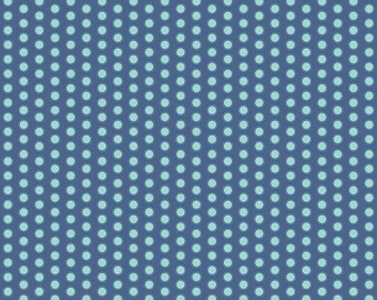 Daisy Fields Dots C12487 Denim by Riley Blake Designs - Polka Dot Dotted - Quilting Cotton Fabric