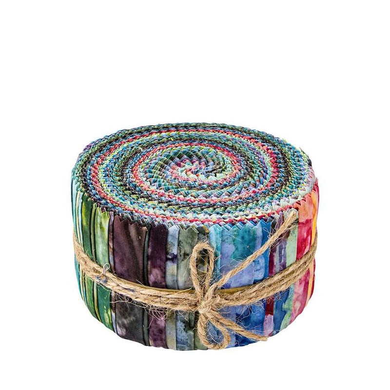 Cotton Batik Jelly Roll Pre Cut Fabric Bundle - Black & White
