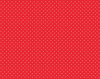SALE Picnic Florals Dots C14615 Red by Riley Blake Designs - Polka Dot Dotted - Quilting Cotton Fabric