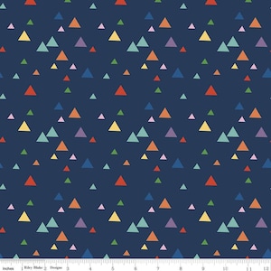 Let's Play Triangles C11884 Navy - Riley Blake Designs - Fisher-Price Children's Blue - Quilting Cotton Fabric