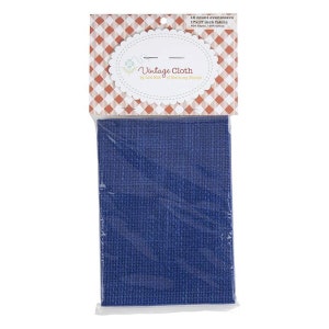 SALE Lori Holt Vintage Cloth 10-Count VC18 Tula American Blue - Riley Blake Designs - 17&quot; x 17&quot; Rayon/Cotton Blend - Counted Cross Stitch