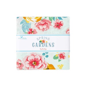 SALE Spring Gardens Charm Pack 5" Stacker Bundle - Riley Blake Designs - 42 piece Precut Pre cut - Floral - Quilting Cotton Fabric