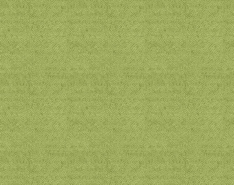 May include: A green fabric with a textured, speckled pattern. The fabric has a subtle sheen and a soft, smooth feel.