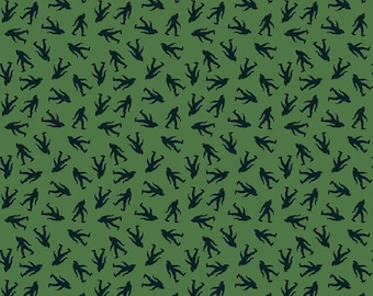 SALE Legends of the National Parks Bigfoot Toss C15061 Green - Riley Blake Designs - Quilting Cotton Fabric