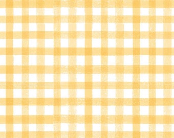 SALE Homemade PRINTED Gingham C13721 Sunshine - Riley Blake Designs - 1/2" White Yellow Check Checks Checkered - Quilting Cotton Fabric