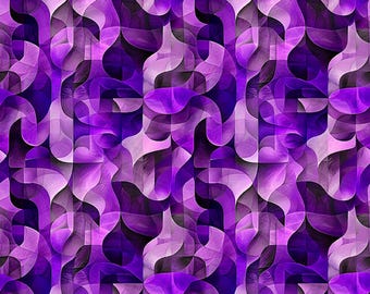 SALE Solstice Kaleidoscope Geo 31231 Purple V - QT Fabrics - Geometric Abstract Stained Glass - Quilting Cotton Fabric