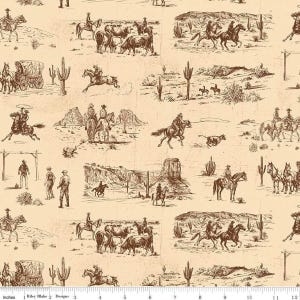 SALE John Wayne American West Main C16620 Cream - Riley Blake Designs - Outdoors - Quilting Cotton Fabric - Licensed Product