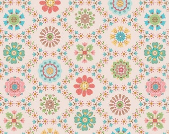 SALE Granny Chic Applique C8510 Multi - Riley Blake Designs - Floral Flowers Lattice Vintage - Lori Holt - Quilting Cotton Fabric
