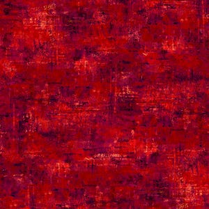 May include: Abstract art piece with a textured, layered appearance. The dominant color is a deep red, with variations of crimson, burgundy, and hints of black. The artwork has a distressed, aged aesthetic.