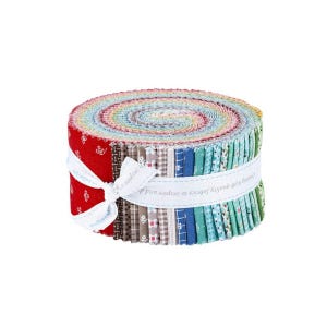 SALE Prim 2.5 Inch Rolie Polie Jelly Roll 40 pcs - Riley Blake - Precut Bundle Lori Holt Quilting Cotton Fabric