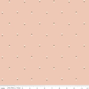 Blush &#39;n Butterscotch Tulips C15591 Blush by Riley Blake Designs - Scattered Small Flowers Floral - Quilting Cotton Fabric