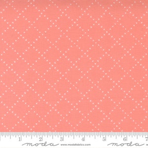 21&quot; End of Bolt - SALE Nocturnal Crossing Lines 48337 Primrose - Moda Fabrics - Plus Signs Diagonal Grid Pink - Quilting Cotton Fabric