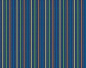 REBAJAS Verano en la ciudad Tela a rayas azul marino - C17535 - Tela de algodón para patchwork Riley Blake