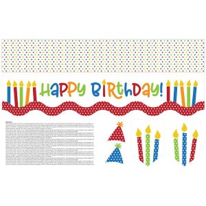SALE Mantel Runner of the Month & More Home Decor LARGE Panel HD15524 Happy Birthday - Riley Blake Designs - Quilting Cotton Fabric