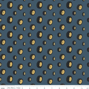 SALE CAT Tires Blue - Riley Blake Designs - Construction - Quilting Cotton Fabric