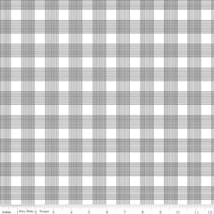 Press On Pinstripe Plaid C15262 Black - Riley Blake Designs - Vintage Thin Lines - J. Wecker Frisch - Quilting Cotton Fabric
