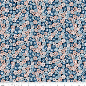 Denim Florals 01667405A Spring Flourish A - Riley Blake Designs - Floral Flowers - Liberty Fabrics - Quilting Cotton Fabric