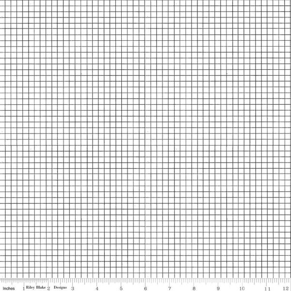 SALE Sew Journal Graph Paper C13886 Black by Riley Blake - Geometric Grid - J. Wecker Frisch - Quilting Cotton Fabric