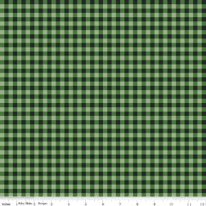 The Magic of Christmas Plaid C13646 Green - Riley Blake Designs - 1/4&quot; PRINTED Gingham Check Checks - Quilting Cotton Fabric