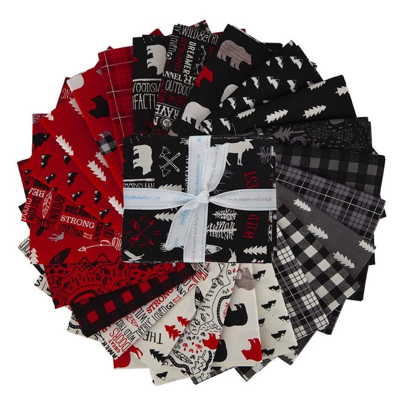 Wild at Heart Fat Quarter Bundle 24 pieces Free US Shipping Riley Blake Designs Outdoors Quilting Cotton Fabric Pre cut Precut