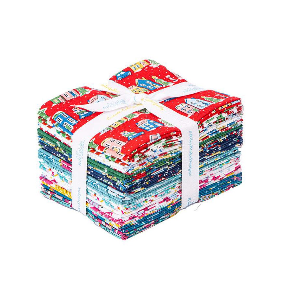 Deck the Halls Fat Quarter Bundle 20 Pieces Riley Blake Designs Pre Cut Precut Liberty Fabrics 