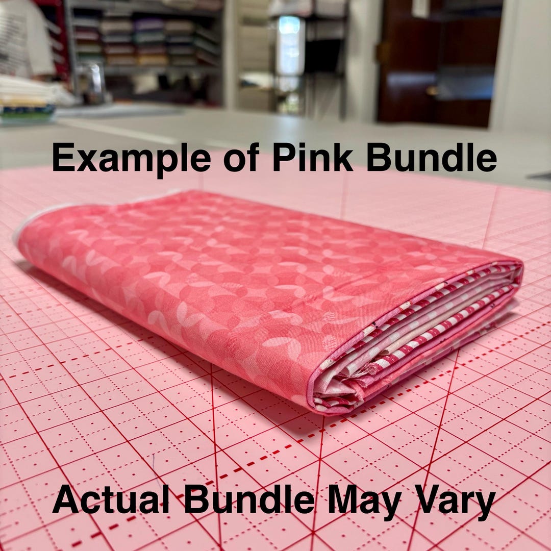 3 Yard Pink Themed Fat Quarter MYSTERY BUNDLE With Pink Cotton Fabrics ...