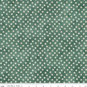 Hop Hop Hooray Daisies C14276 Teal by Riley Blake - Easter Folk Art Floral Flowers - Teresa Kogut- Quilting Cotton Fabric