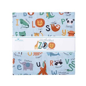 Alphabet Zoo Layer Cake 10" Stacker Bundle - Riley Blake Designs - 42 piece Precut Pre cut - Animals Letters - Quilting Cotton Fabric