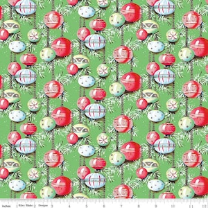 SALE Christmas Joys Ornaments C12251 Green - Riley Blake Designs - Pine Needles - Quilting Cotton Fabric