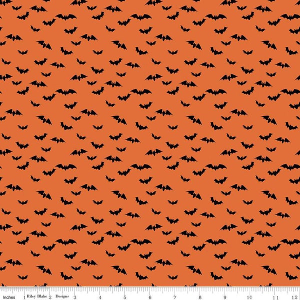 Sophisticated Halloween Bats C14625 Orange - Riley Blake Designs - Quilting Cotton Fabric