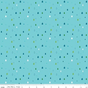 Whatever the Weather Raindrops Cloud Fabric - Moda 25141-11