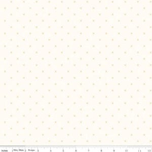 SALE Bee Cross Stitch on Cloud C747 Daisy - Riley Blake Designs -  Yellow Xs on Off-White Geometric - Lori Holt - Quilting Cotton Fabric