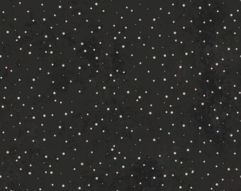 DEAL Kringle Polka Dots C13445 Charcoal - Riley Blake Designs - Christmas Folk Art Fuzzy White Dots Dotted Dot - Quilting Cotton Fabric
