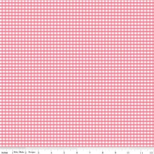 SALE 1/8&quot; PRINTED Gingham C440 Sugar Pink Eighth Inch Small Check - Riley Blake Designs - Checker - Quilting Cotton Fabric