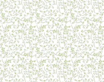 Tulip Cottage Vines C14263 White by Riley Blake Designs - Floral Flowers Leaves - Quilting Cotton Fabric