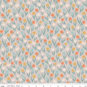 CLEARANCE Fairy Dust Tulips C12443 Gray - Riley Blake Designs - Floral Flowers - Quilting Cotton Fabric