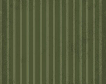 15" End of Bolt - Kringle Stripes C13444 Green - Riley Blake - Christmas Folk Art Textured Tone-on-Tone Stripe - Quilting Cotton Fabric