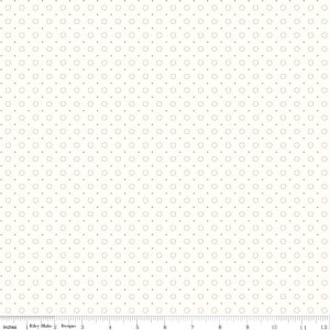 May include: White fabric with a repeating pattern of small, gray circles. Each circle has a small, gray dot in the center.